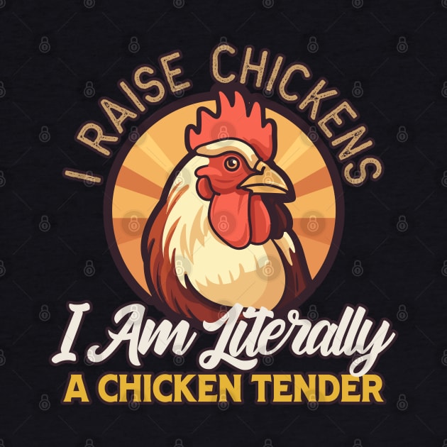 I Raise Chickens I am Literally a Chicken Tender Funny Sarcasm by DanielLiamGill